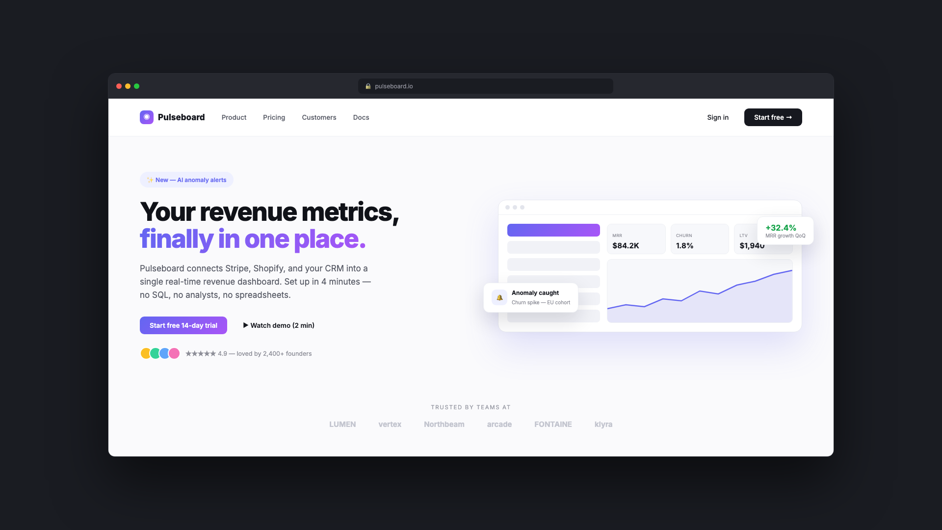 SaaS landing design